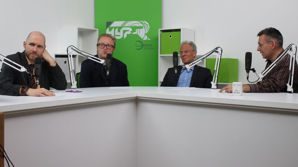 Az aztaltársaság: Keleti Arhur, Képes Gábor, Bódi Zoltán és Szilágy Árpád