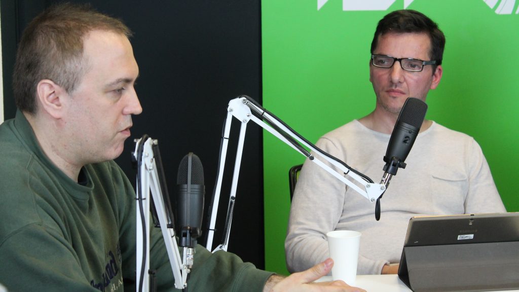 Herpai Gergely (Bad Sector) újságíró és Justin Viktor innovátor. Fotó: Nemes Ilona
