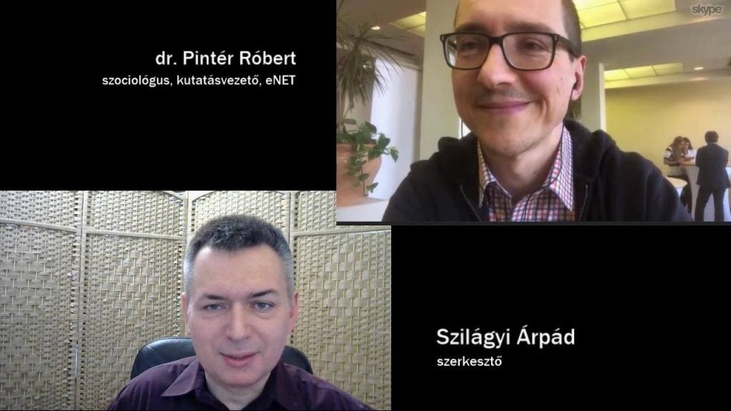 dr. Pintér Róbert szociológus, kutatásvezető és Szilágyi Árpád műsorvezető