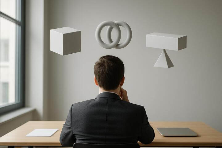 férfi egy irodában